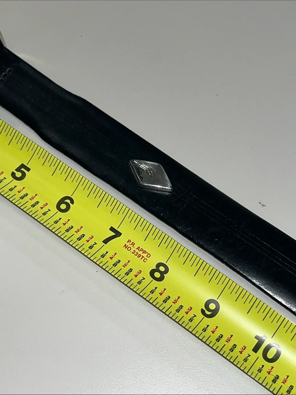 Bill Adler Studio Black Leather Belt with Two-Tone Silver & Gold Buckle 42”
